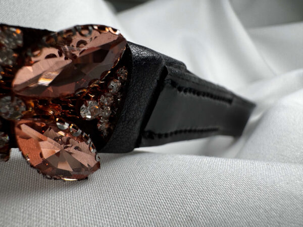 rose gold leaf browband rear